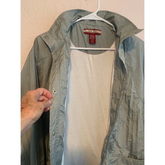 Tudor Court Windbreaker Women's M Silver Lined Cottage Grandma Vibe - Picture 4 of 6